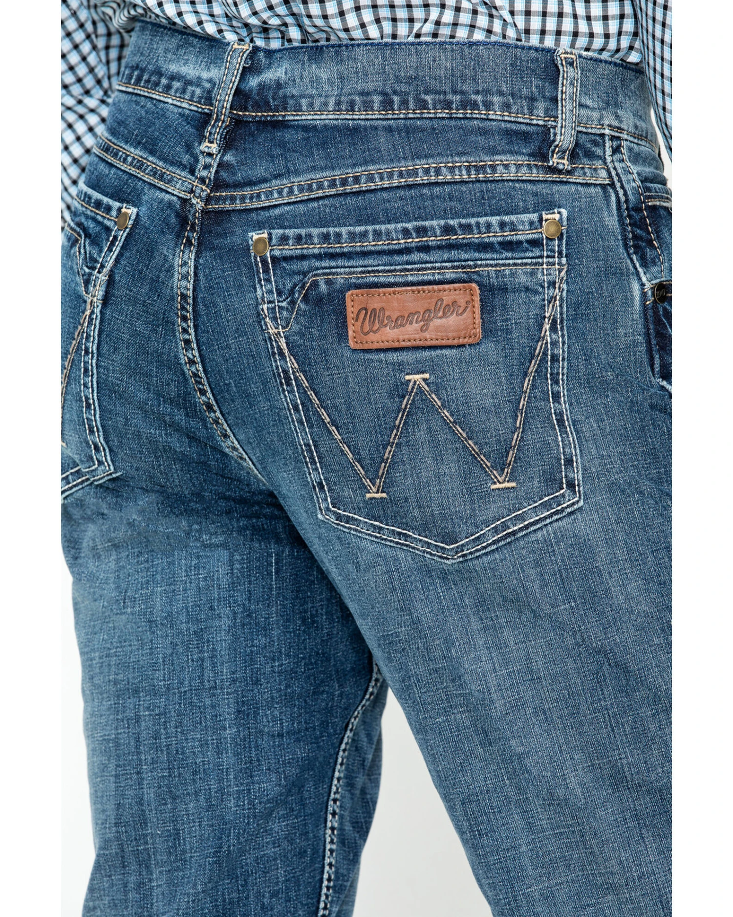 Wrangler Retro Men's Layton Medium Wash Low Rise Slim Bootcut Jeans 5 Wrangler Retro Men's Layton Medium Wash Low Rise Slim Bootcut Jeans - Image 3