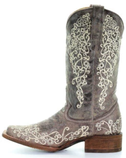 Corral Women's Brown Crater Embroidered Western Boots - Square Toe -Country Clothing Store 0450P9 41 LT