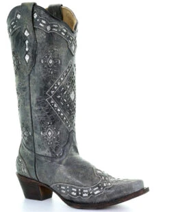 Corral Women's Glitter Inlay Western Boots - Snip Toe -Country Clothing Store 0455H3 VL P1