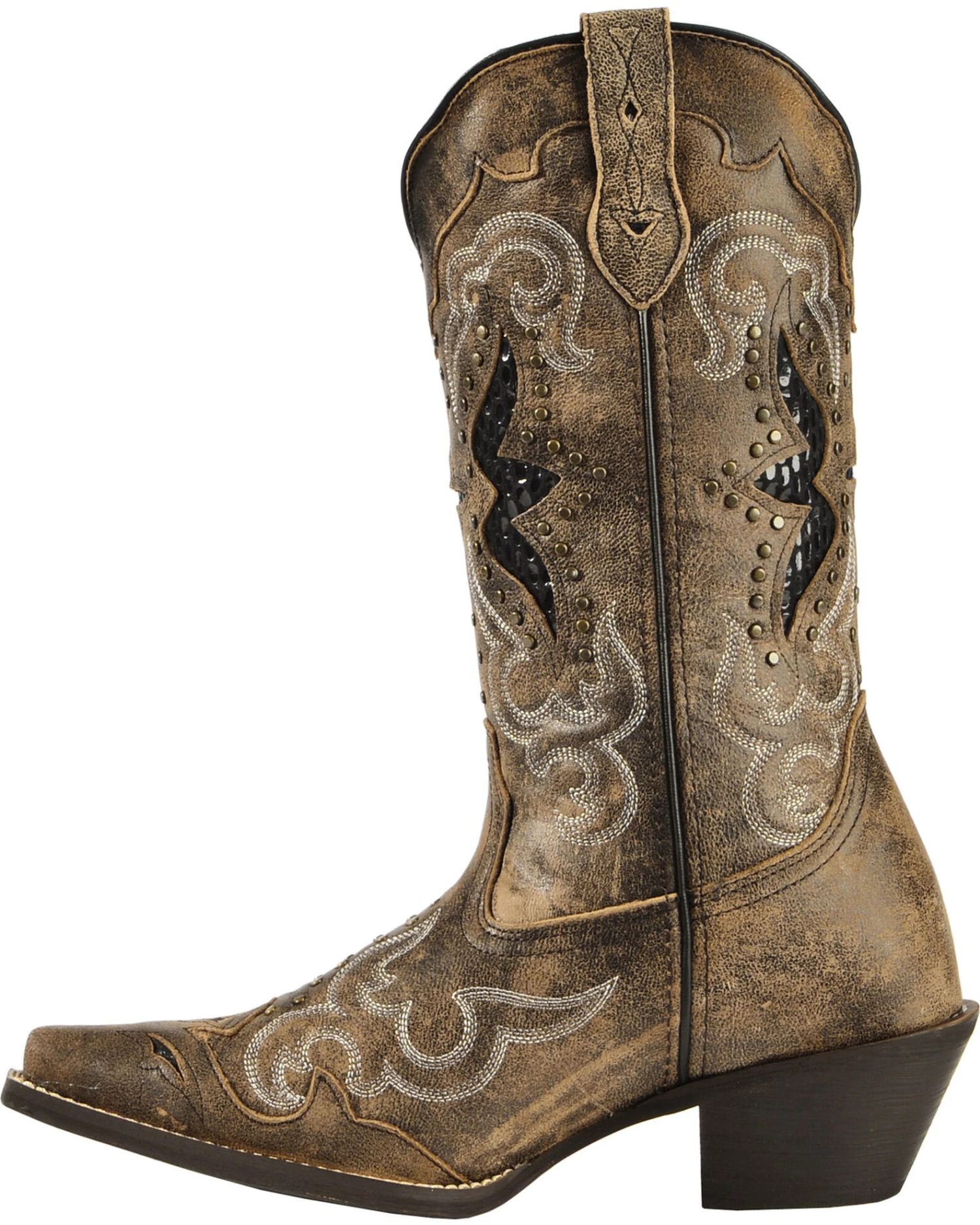 Laredo Women's Lucretia Studded Snake Inlay Western Boots - Snip Toe 3 Laredo Women's Lucretia Studded Snake Inlay Western Boots - Snip Toe