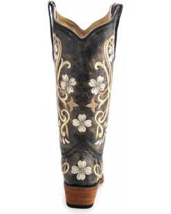 Circle G Women's Floral Embroidered Western Boots - Snip Toe -Country Clothing Store 0458Y9 89 BK