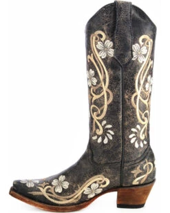 Circle G Women's Floral Embroidered Western Boots - Snip Toe -Country Clothing Store 0458Y9 89 LT