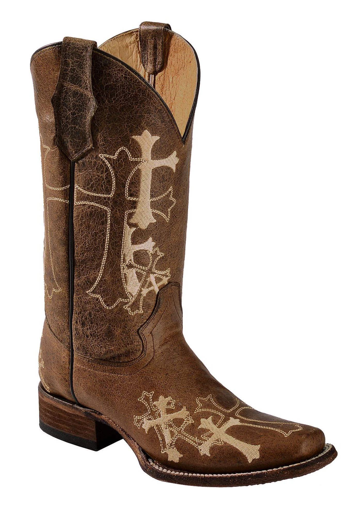 Circle G Women's Cross Embroidered Western Boots - Square Toe 6 Circle G Women's Cross Embroidered Western Boots - Square Toe - Image 4