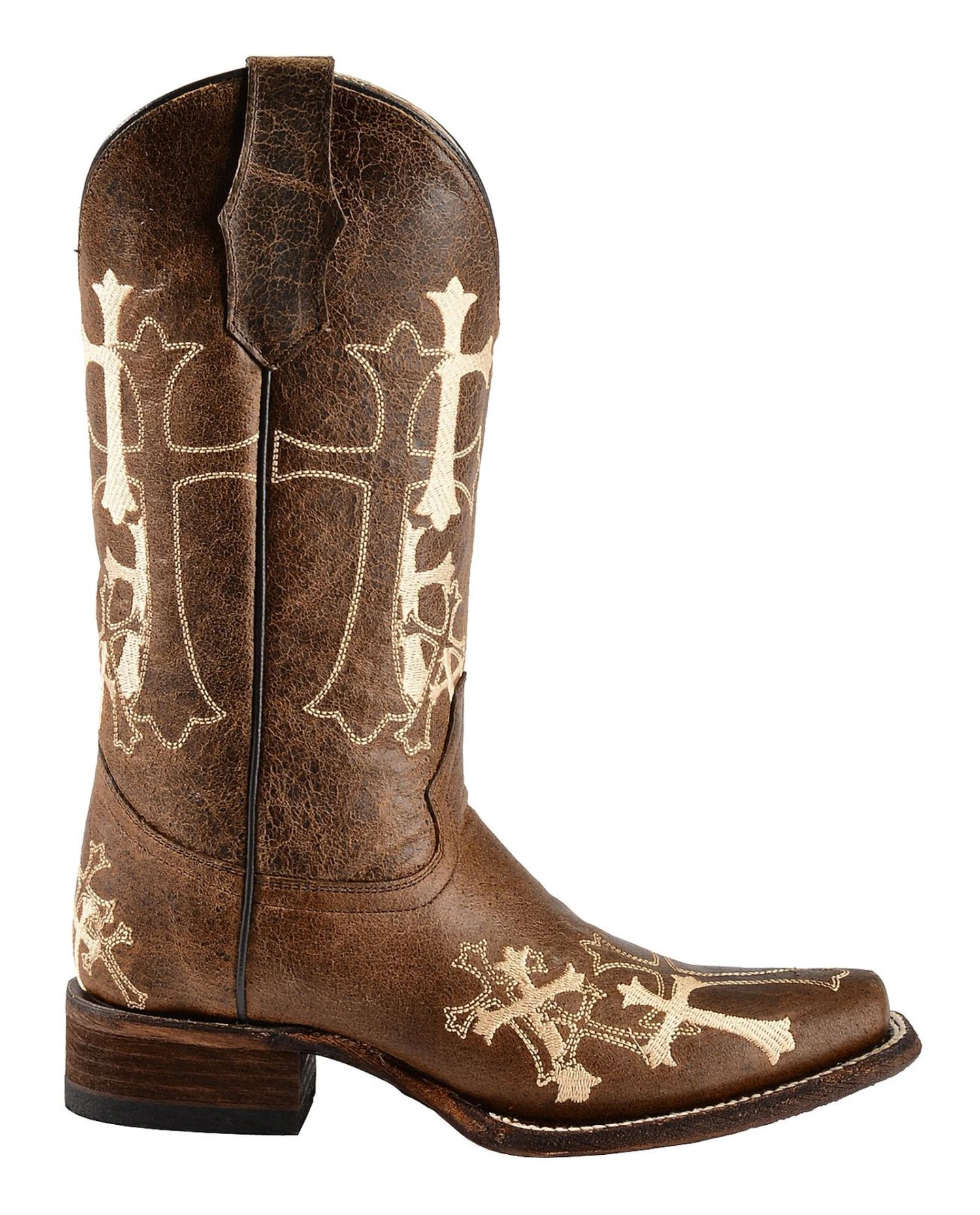 Circle G Women's Cross Embroidered Western Boots - Square Toe 8 Circle G Women's Cross Embroidered Western Boots - Square Toe - Image 6