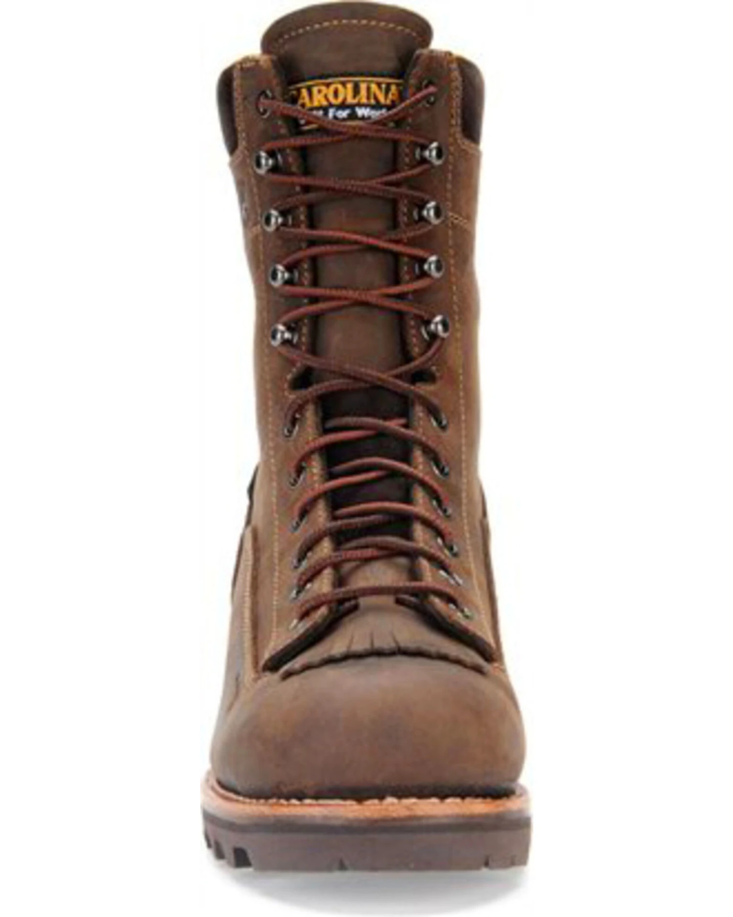 Carolina Men's 8" Crazy Horse Waterproof Lace-to-Toe Logger Boots - Round Toe 3 Carolina Men's 8" Crazy Horse Waterproof Lace-to-Toe Logger Boots - Round Toe