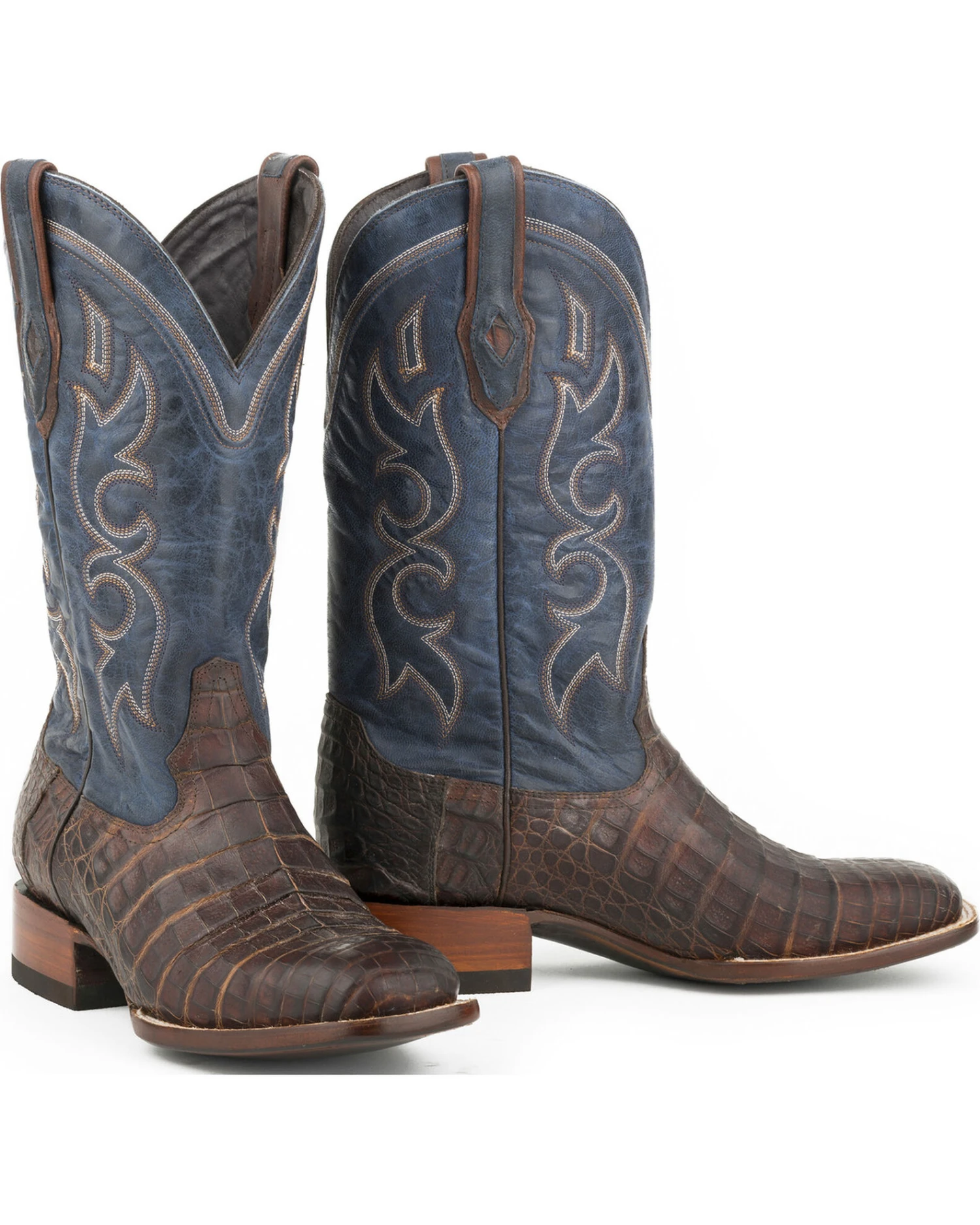 Stetson Men's Caiman Belly Western Boots - Square Toe 3 Stetson Men's Caiman Belly Western Boots - Square Toe