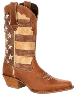 Durango Women's Distressed Flag Western Boots - Square Toe -Country Clothing Store 2000175591 200 P1