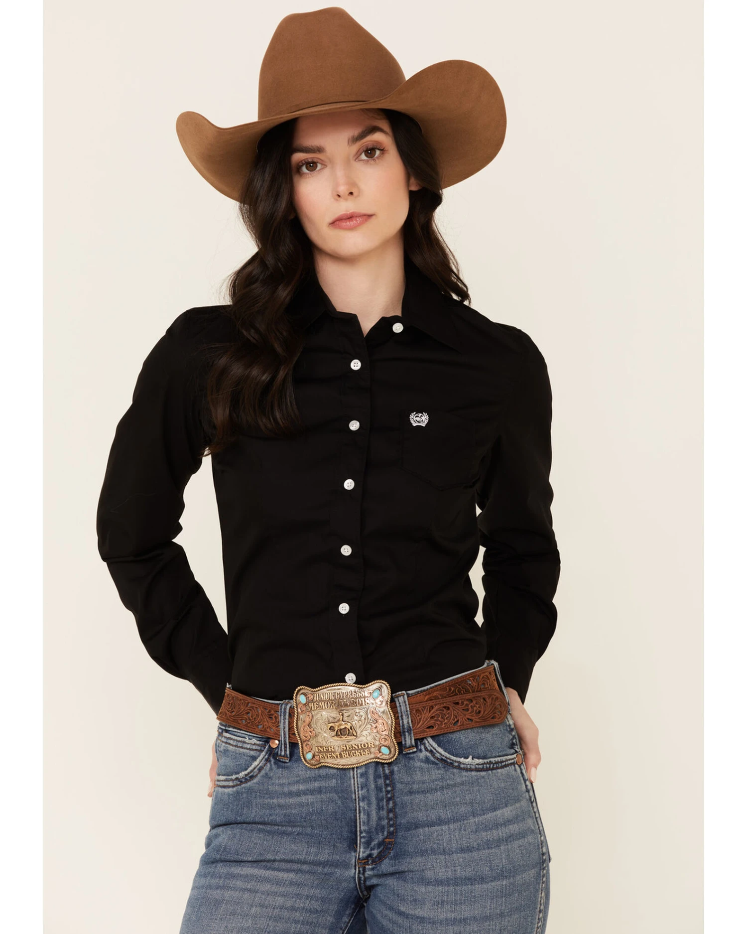 Cinch Women's Weave Pocket Long Sleeve Button Down Western Shirt 3 Cinch Women's Weave Pocket Long Sleeve Button Down Western Shirt