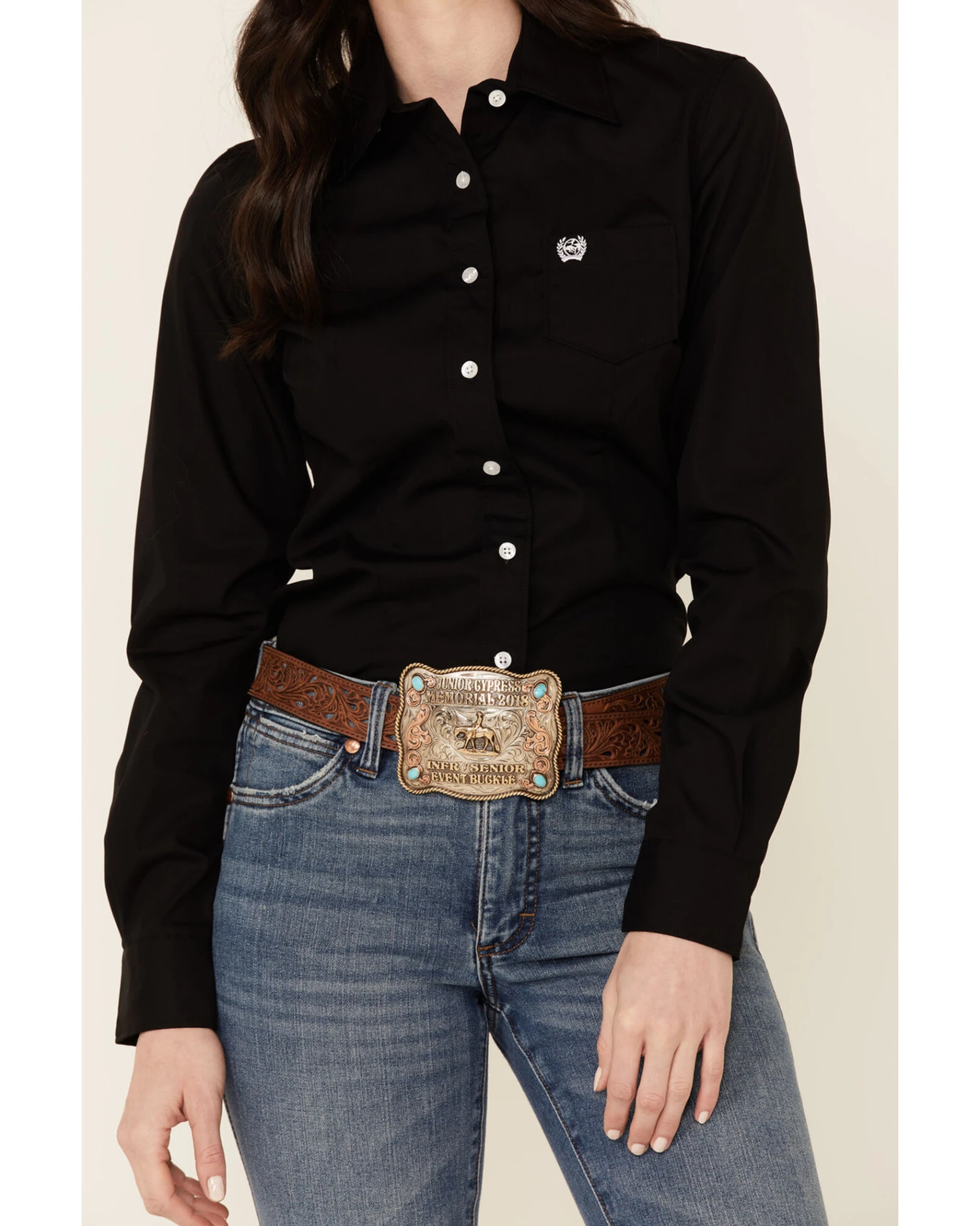 Cinch Women's Weave Pocket Long Sleeve Button Down Western Shirt 6 Cinch Women's Weave Pocket Long Sleeve Button Down Western Shirt - Image 4