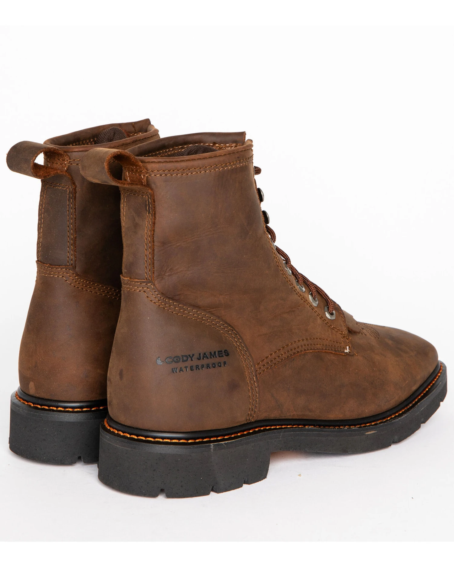 Cody James Men's 8" Waterproof Lace-Up Kiltie Work Boots - Square Toe 3 Cody James Men's 8" Waterproof Lace-Up Kiltie Work Boots - Square Toe