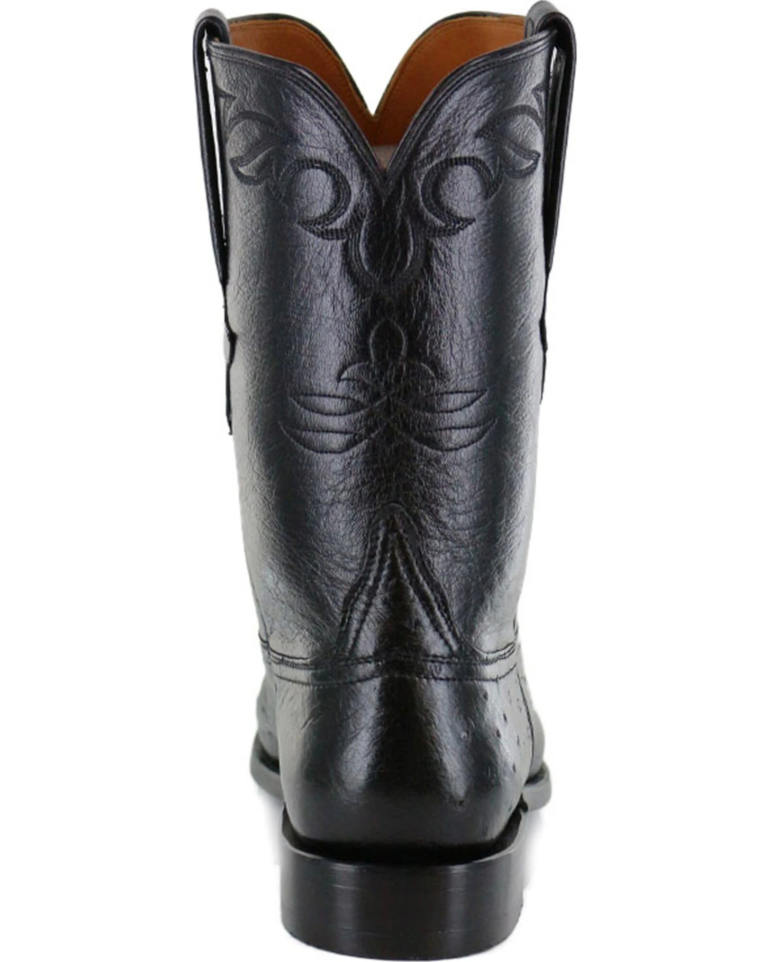 Lucchese Men's Handmade Ward Smooth Ostrich Roper Boots - Round Toe 9 Lucchese Men's Handmade Ward Smooth Ostrich Roper Boots - Round Toe - Image 7