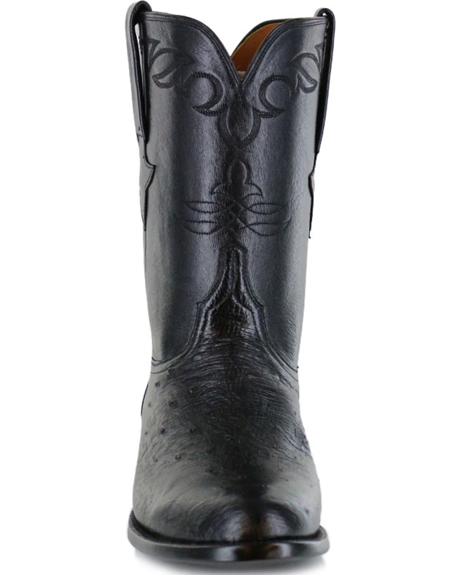 Lucchese Men's Handmade Ward Smooth Ostrich Roper Boots - Round Toe 5 Lucchese Men's Handmade Ward Smooth Ostrich Roper Boots - Round Toe - Image 3