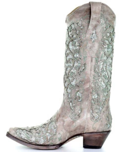 Corral Women's Glitter Inlay & Crystals Boots - Snip Toe -Country Clothing Store 2000213127 100 LT