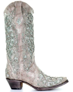 Corral Women's Glitter Inlay & Crystals Boots - Snip Toe -Country Clothing Store 2000213127 100 RT