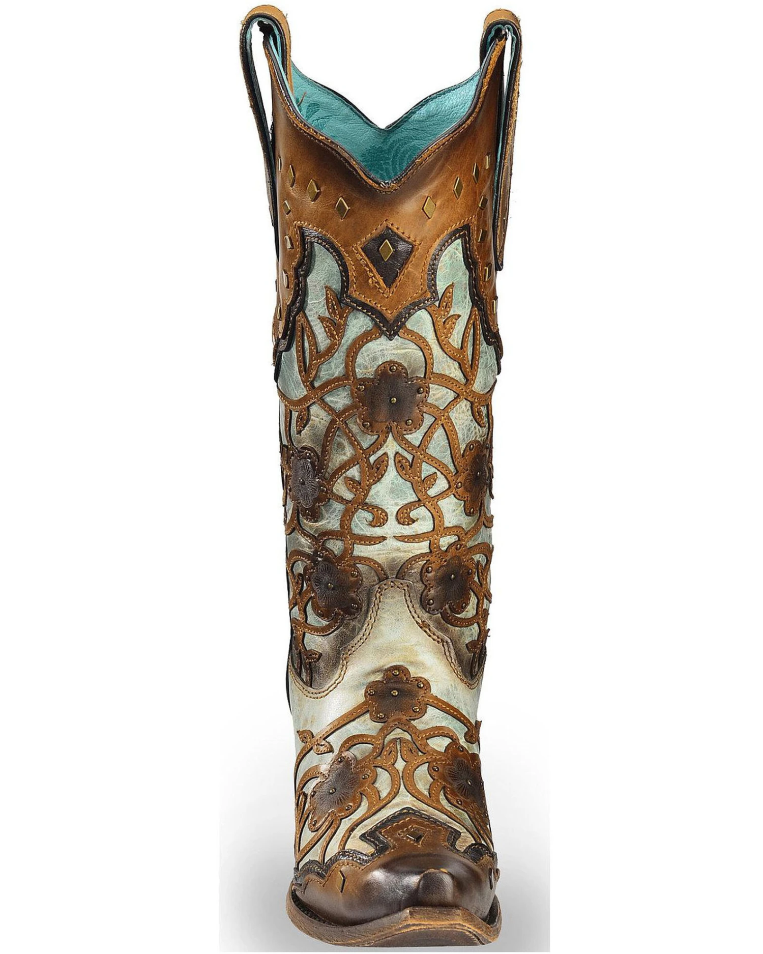 Corral Women's Flowers Overlay & Studs Western Boots - Snip Toe 4 Corral Women's Flowers Overlay & Studs Western Boots - Snip Toe - Image 2