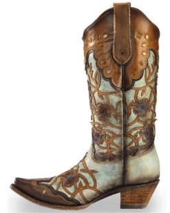 Corral Women's Flowers Overlay & Studs Western Boots - Snip Toe 13 Corral Women's Flowers Overlay & Studs Western Boots - Snip Toe -Country Clothing Store 2000214119 200 LT