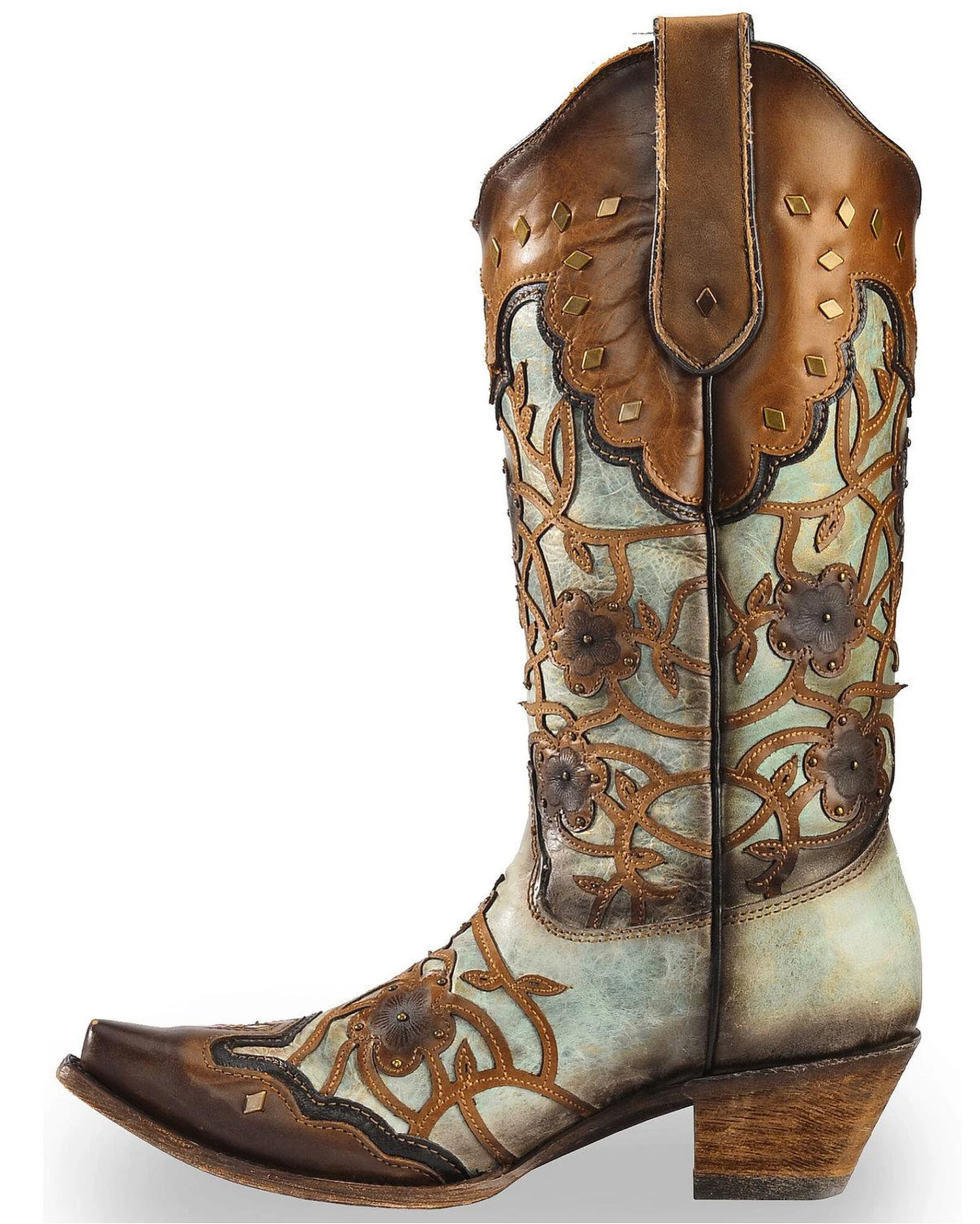Corral Women's Flowers Overlay & Studs Western Boots - Snip Toe 7 Corral Women's Flowers Overlay & Studs Western Boots - Snip Toe - Image 5
