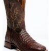 El Dorado Men's Handmade Caiman Back Brass Stockman Boots - Broad Square Toe