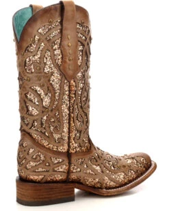 Corral Women's Orix Glitter Inlay & Studded Western Boots - Square Toe -Country Clothing Store 2000229513 200 D2