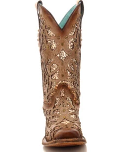 Corral Women's Orix Glitter Inlay & Studded Western Boots - Square Toe -Country Clothing Store 2000229513 200 FT