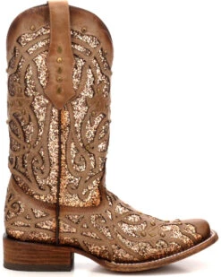 Corral Women's Orix Glitter Inlay & Studded Western Boots - Square Toe -Country Clothing Store 2000229513 200 RT