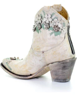 Corral Women's Floral Overlay Booties - Round Toe -Country Clothing Store 2000253486 100 D5