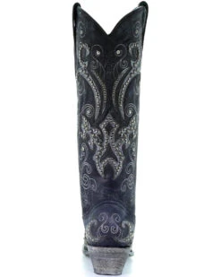 Corral Women's Tall Studded Overlay & Crystals Western Boots - Snip Toe -Country Clothing Store 2000253796 001 BK