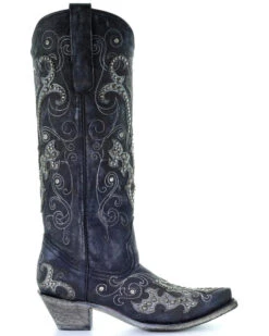 Corral Women's Tall Studded Overlay & Crystals Western Boots - Snip Toe -Country Clothing Store 2000253796 001 RT