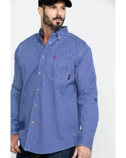 Ariat Men's FR Cobalt Print Liberty Long Sleeve Work Shirt -Country Clothing Store 2000269278 400 P3