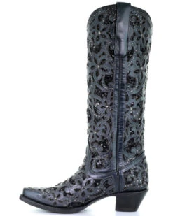 Corral Women's Floral Inlay Western Boots - Snip Toe -Country Clothing Store 2000274387 001 P3