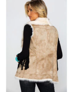 Honey Creek By Scully Women's Beige Faux Fur Vest -Country Clothing Store 2000280568 250 P2