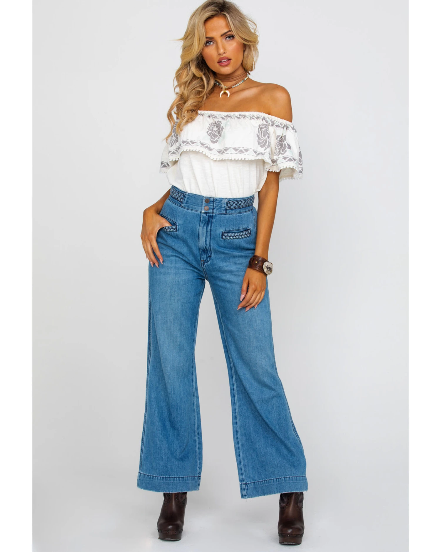 Free People Women's Seasons In The Sun Jeans 6 Free People Women's Seasons In The Sun Jeans - Image 4