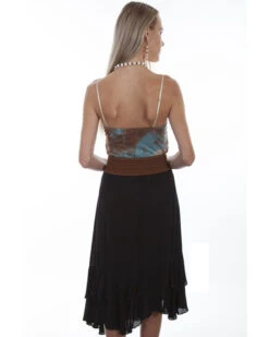 Honey Creek By Scully Women's Black Crochet Belt Skirt