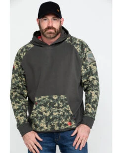 Ariat Men's FR Durastretch Camo Patriot Work Hooded Sweatshirt -Country Clothing Store 2000281950 340 P1