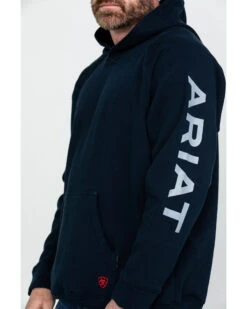 Ariat Men's FR Primo Fleece Logo Hooded Work Sweatshirt -Country Clothing Store 2000281955 410 P4