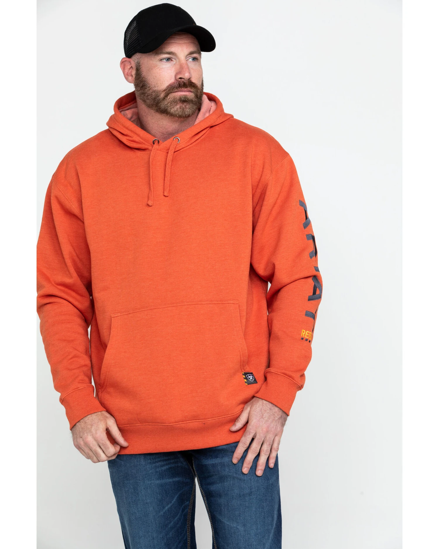 Ariat Men's Volcanic Heather Rebar Graphic Hooded Work Sweatshirt - Big & Tall 5 Ariat Men's Volcanic Heather Rebar Graphic Hooded Work Sweatshirt - Big & Tall - Image 3