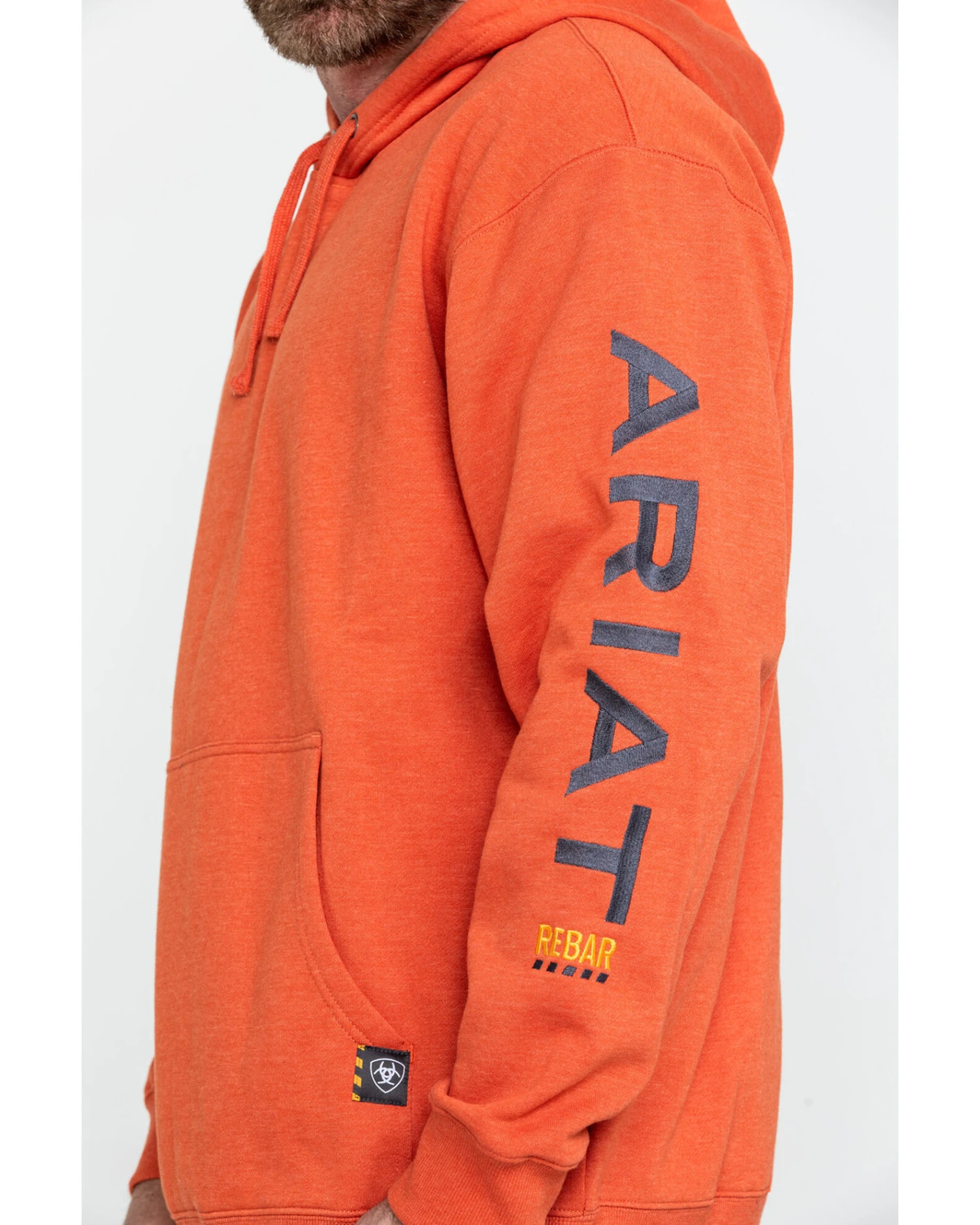 Ariat Men's Volcanic Heather Rebar Graphic Hooded Work Sweatshirt - Big & Tall 6 Ariat Men's Volcanic Heather Rebar Graphic Hooded Work Sweatshirt - Big & Tall - Image 4