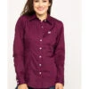 Cinch Women's Burgundy Button-Down Long Sleeve Western Shirt -Country Clothing Store 2000283787 640 P5
