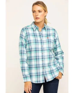Ariat Women's FR Gisela Plaid Print Long Sleeve Work Shirt -Country Clothing Store 2000283796 400 P1