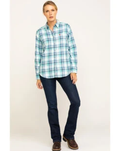 Ariat Women's FR Gisela Plaid Print Long Sleeve Work Shirt -Country Clothing Store 2000283796 400 P6