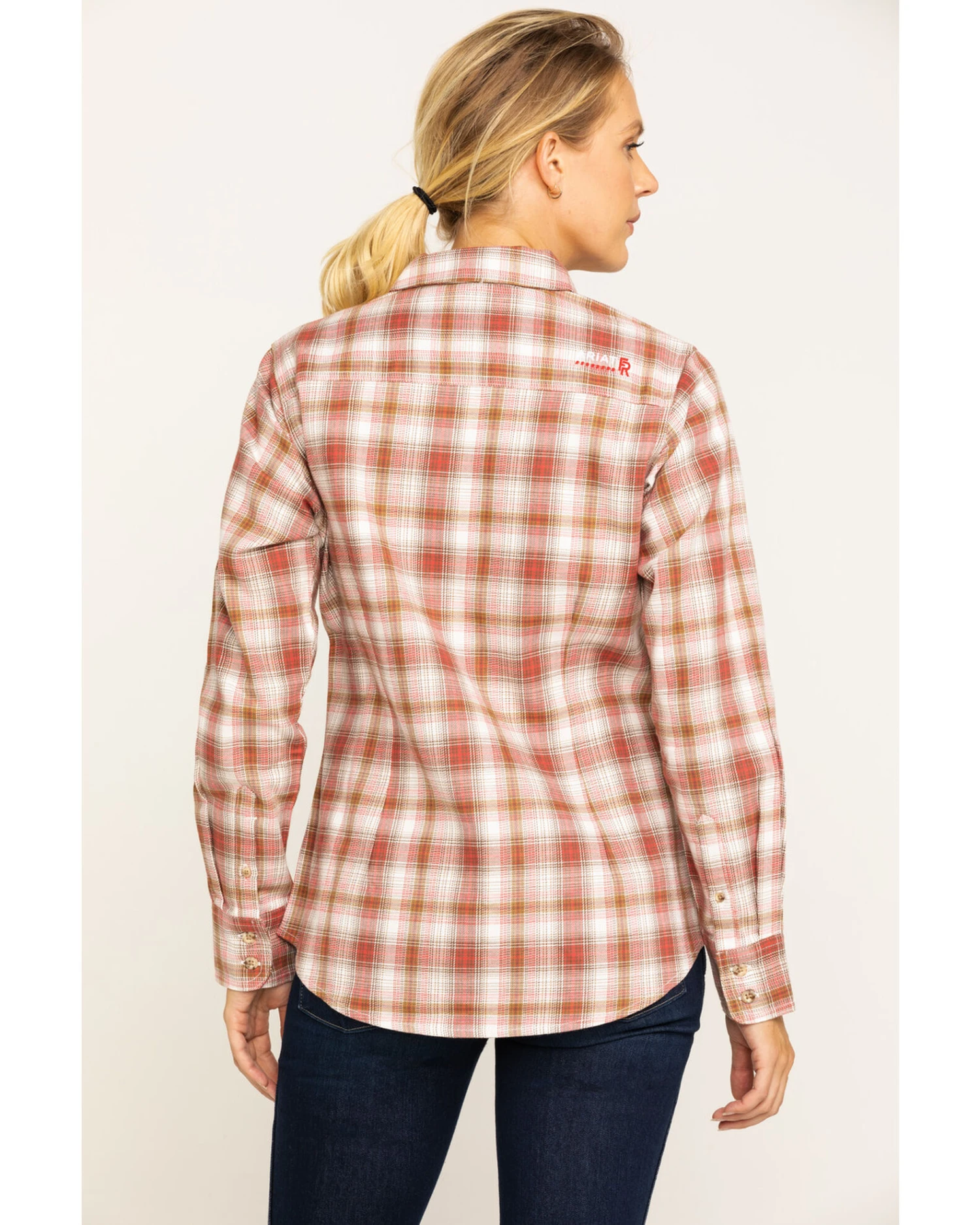 Ariat Women's FR Victoria Plaid Print Long Sleeve Work Shirt 3 Ariat Women's FR Victoria Plaid Print Long Sleeve Work Shirt