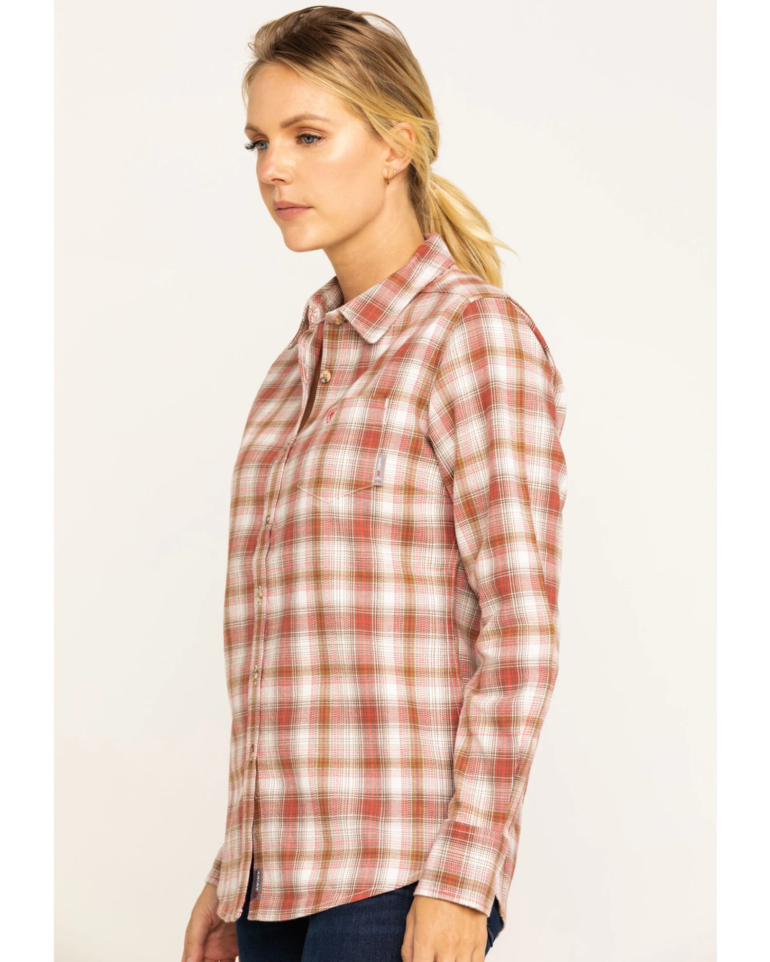 Ariat Women's FR Victoria Plaid Print Long Sleeve Work Shirt 4 Ariat Women's FR Victoria Plaid Print Long Sleeve Work Shirt - Image 2