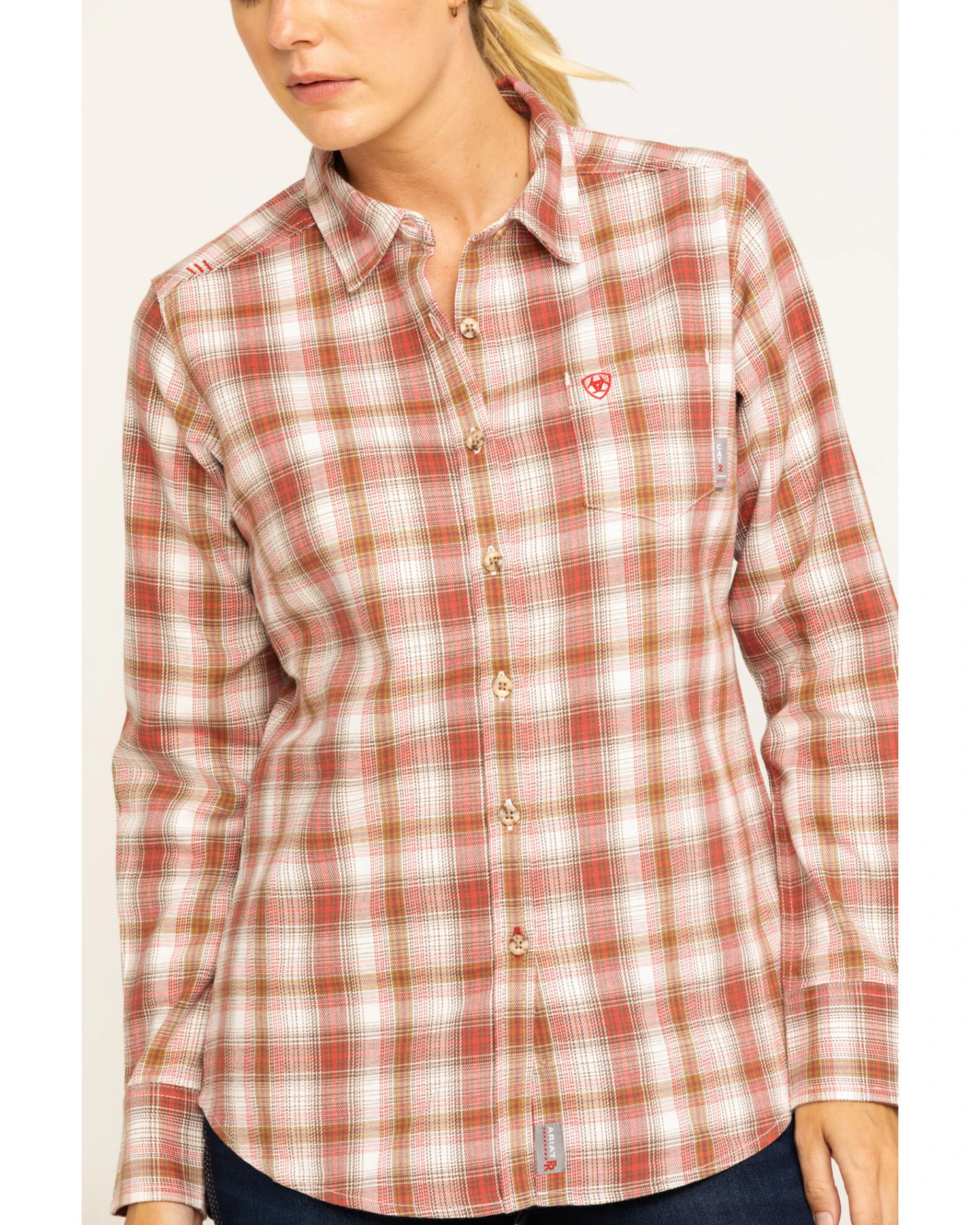 Ariat Women's FR Victoria Plaid Print Long Sleeve Work Shirt 6 Ariat Women's FR Victoria Plaid Print Long Sleeve Work Shirt - Image 4