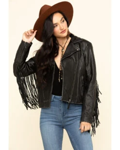 STS Ranchwear Women's Black Chenae Fringe Leather Jacket -Country Clothing Store 2000285667 001 P1
