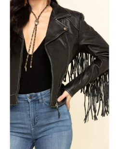 STS Ranchwear Women's Black Chenae Fringe Leather Jacket -Country Clothing Store 2000285667 001 P4