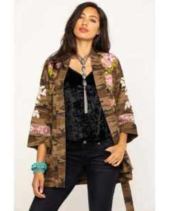 Johnny Was Women's Molly Camo Yuki Trapunto Linen Kimono -Country Clothing Store 2000285855 900 P5