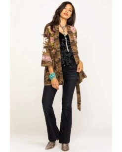 Johnny Was Women's Molly Camo Yuki Trapunto Linen Kimono -Country Clothing Store 2000285855 900 P6