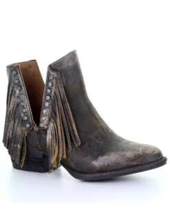 Circle G Women's Studded Fringe Fashion Booties - Round Toe -Country Clothing Store 2000288154 001 P1