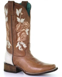 Corral Women's Honey Floral Western Boots - Square Toe -Country Clothing Store 2000292395 280 P1
