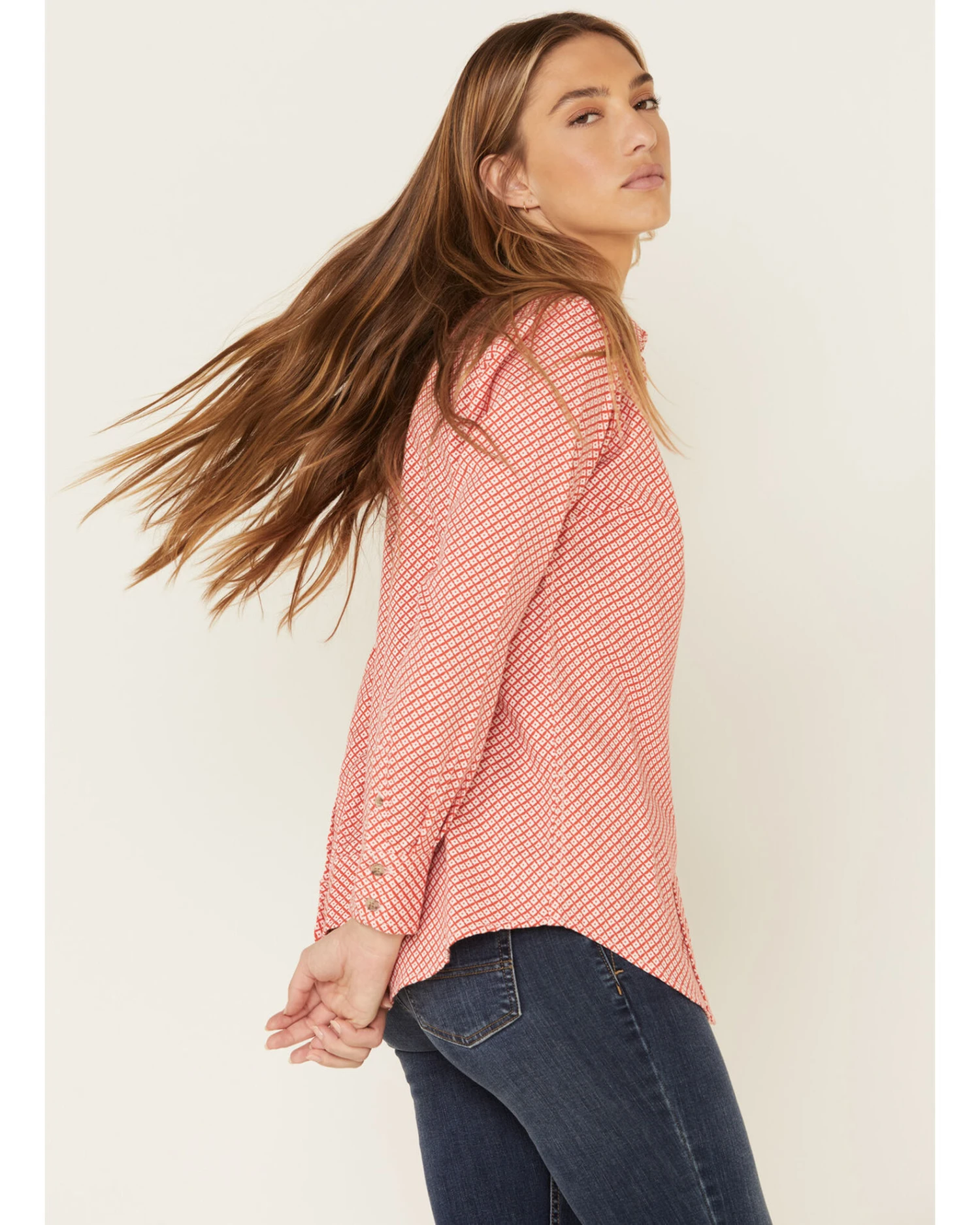 Ariat Women's FR Sofia Geo Print Long Sleeve Button Down Work Shirt 5 Ariat Women's FR Sofia Geo Print Long Sleeve Button Down Work Shirt - Image 3